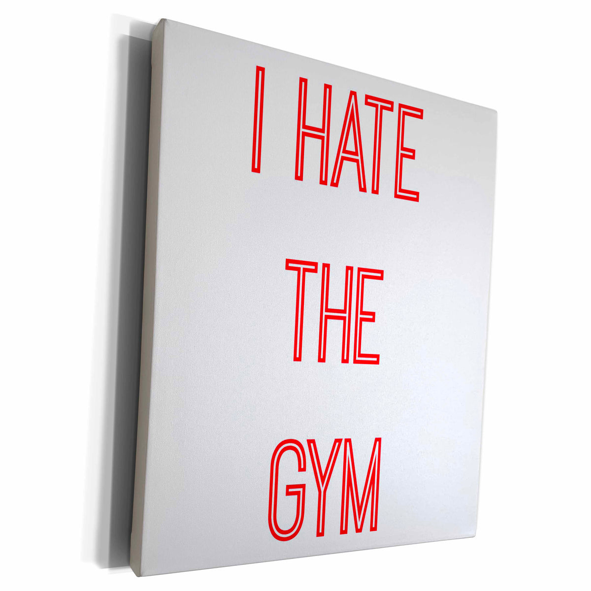 3dRose Xander funny quotes - I hate the gym - Museum Grade Canvas Wrap (cw_220102)