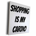 3dRose Xander funny quotes - Shopping is my cardio - Museum Grade Canvas Wrap (cw_220103)