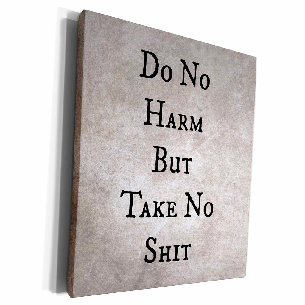 3dRose Do no harm by take no shit - Museum Grade Canvas Wrap (cw_220104)