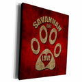 3dRose Savannah Cat Love Cat Breed in Cheetah Print and Red - Museum Grade Canvas Wrap (cw_22012)