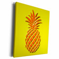 3dRose Orange Pineapple on Lemon Yellow Background- not... - Museum Grade Canvas Wrap (cw_220171)