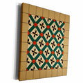 3dRose Green and Orange Square Tile Patterned Floor - Museum Grade Canvas Wrap (cw_220250)