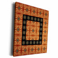 3dRose Square Geometric Tile Pattern with Black Panel - Museum Grade Canvas Wrap (cw_220405)