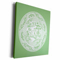 3dRose Jade Green Willow Pattern Design - Museum Grade Canvas Wrap (cw_220440)