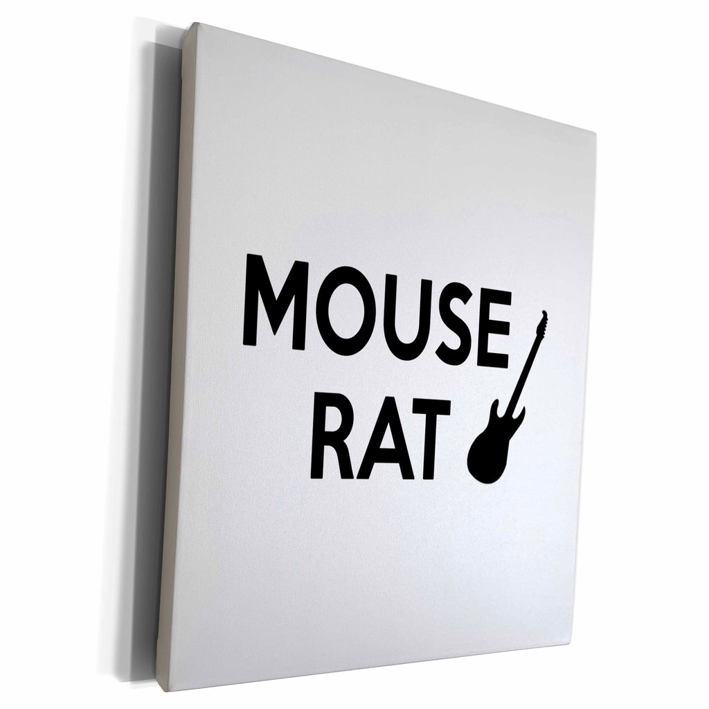 3dRose MOUSE RAT, BLACK TEXT ON WHITE BACKGROUND - Museum Grade Canvas Wrap (cw_221120)