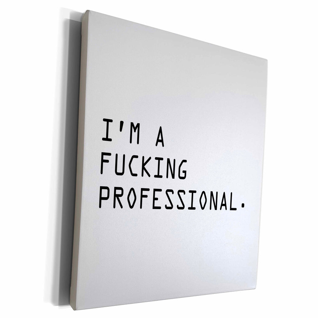 3dRose IM A FUCKING PROFESSIONAL. - Museum Grade Canvas Wrap (cw_221162)