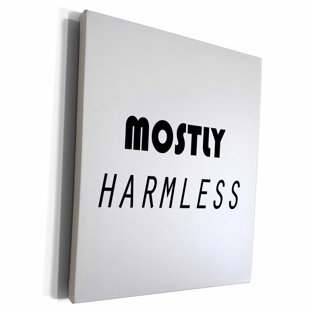 3dRose Tory Anne Collections Quotes - MOSTLY HARMLESS - Museum Grade Canvas Wrap (cw_221177)