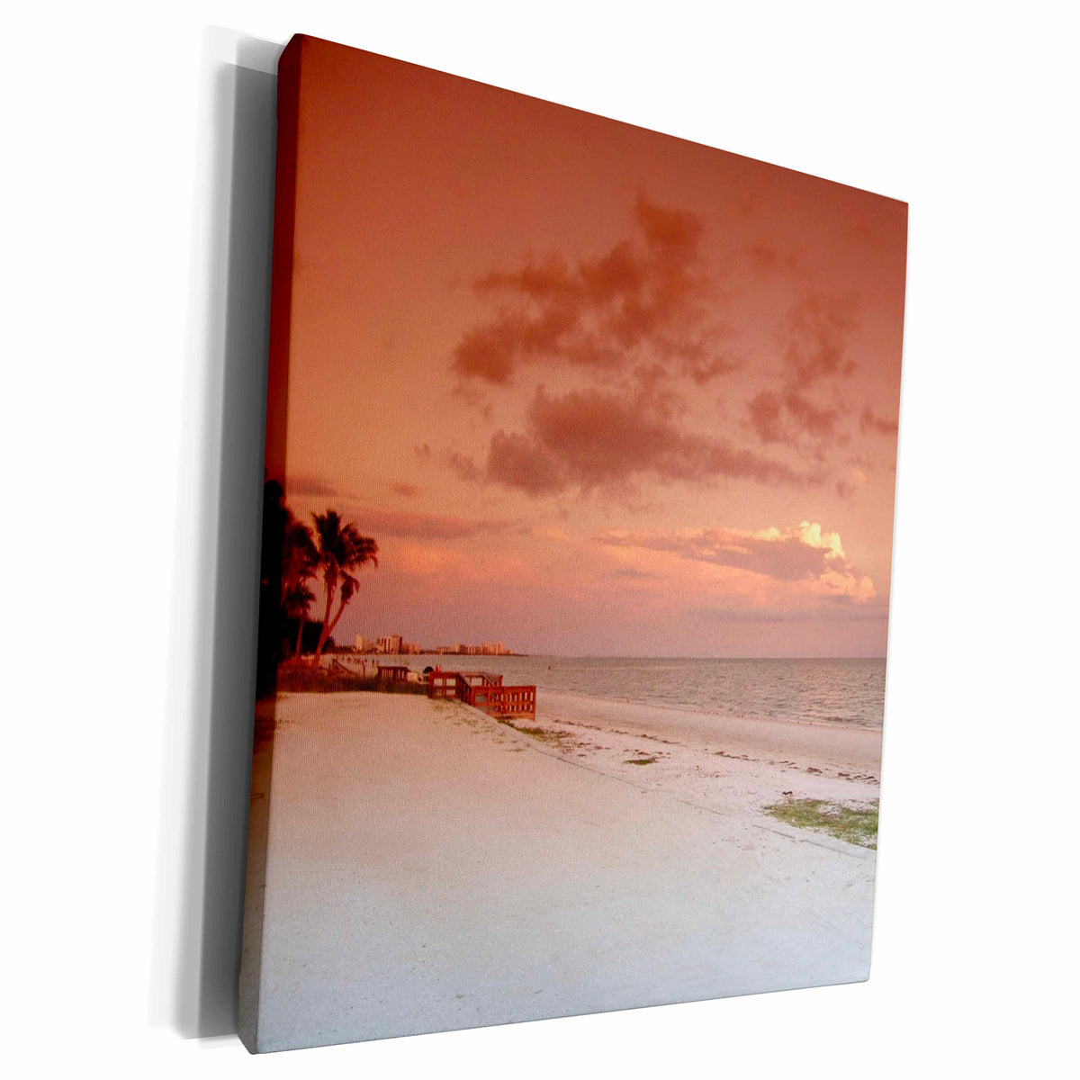 3dRose Florene Beach - Beachy Peach - Museum Grade Canvas Wrap (cw_22132)