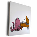 3dRose Funny Purple Octopus Playing the Piano - Museum Grade Canvas Wrap (cw_221349)