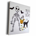 3dRose Skeleton and Cat Trick or Treat - Museum Grade Canvas Wrap (cw_221384)