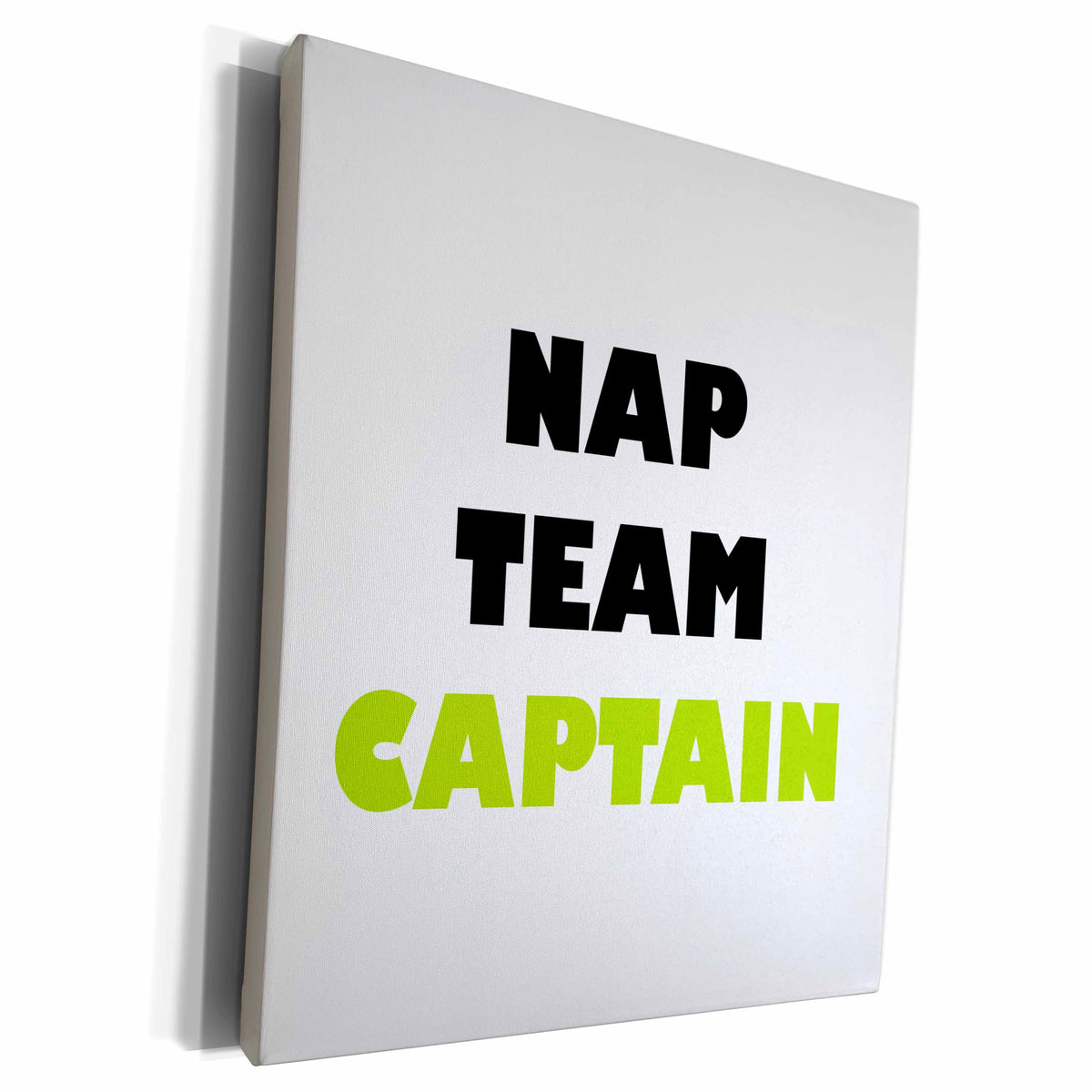 3dRose NAP TEAM CAPTAIN LIME GREEN - Museum Grade Canvas Wrap (cw_221411)