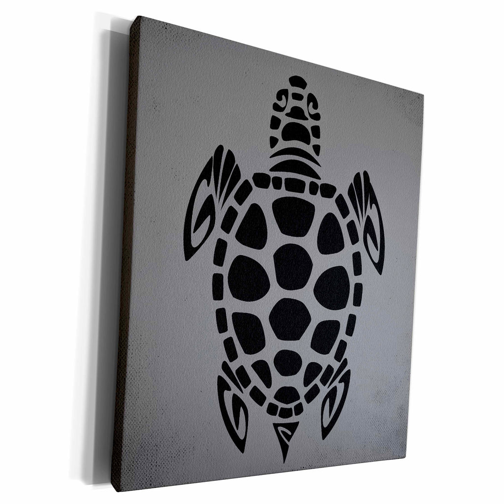 3dRose RinaPiro - Abstract - Turtle. Décor. Black and grey. - Museum Grade Canvas Wrap (cw_221523)