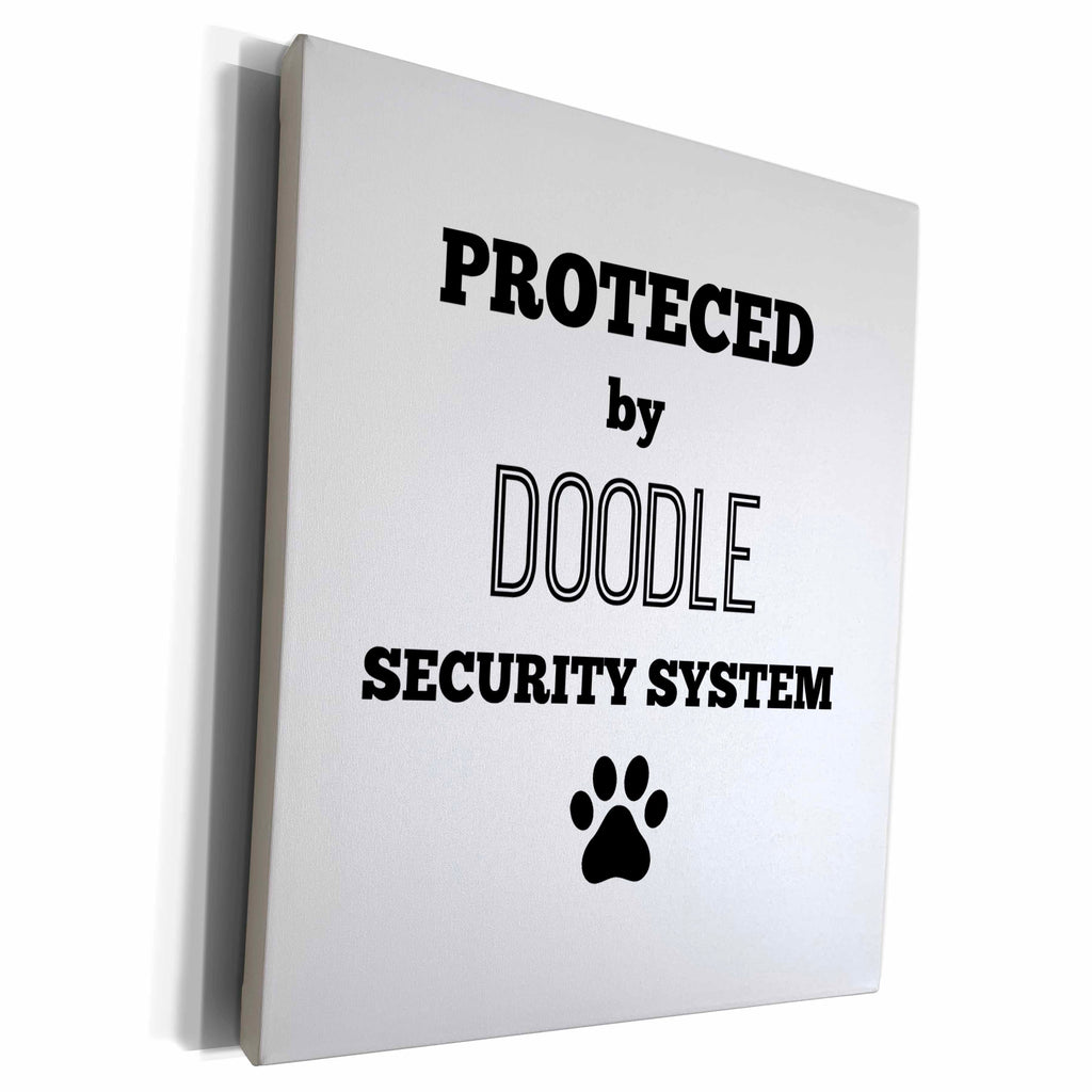 3dRose Protected by doodle security system - Museum Grade Canvas Wrap (cw_221810)