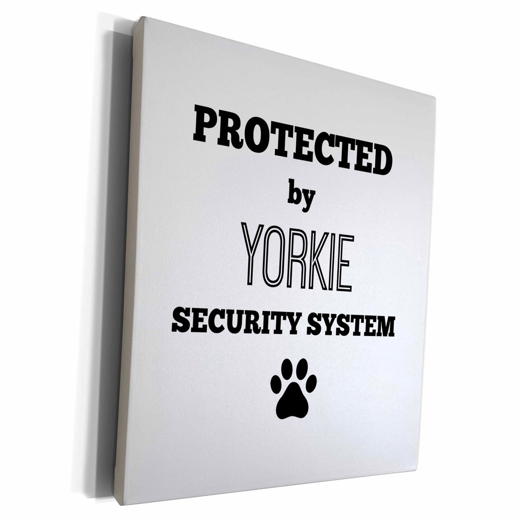 3dRose Protected by yorkie security system - Museum Grade Canvas Wrap (cw_221812)