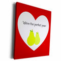 3dRose Were the perfect pear with heart design - Museum Grade Canvas Wrap (cw_221895)
