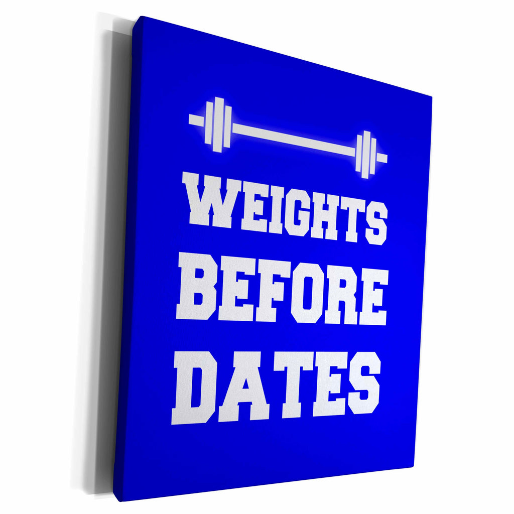3dRose Weights before dates on blue background - Museum Grade Canvas Wrap (cw_221919)