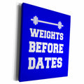 3dRose Weights before dates on blue background - Museum Grade Canvas Wrap (cw_221919)