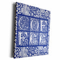 3dRose Coffee- Victorian Ornamental Typography in Blue and... - Museum Grade Canvas Wrap (cw_222002)
