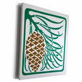 3dRose Pretty Pine Cone in Green and Brown - Museum Grade Canvas Wrap (cw_222007)