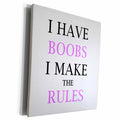 3dRose I HAVE BOOBS I MAKE THE RULES - Museum Grade Canvas Wrap (cw_222205)