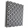 3dRose Contemporary Black and White Broken Ovals Pattern - Museum Grade Canvas Wrap (cw_222257)