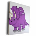 3dRose Purple and Gray Dinosaur - Museum Grade Canvas Wrap (cw_222500)