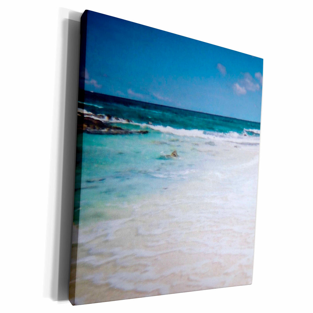 3dRose Gorgeous Peaceful Beach - Museum Grade Canvas Wrap (cw_22268)