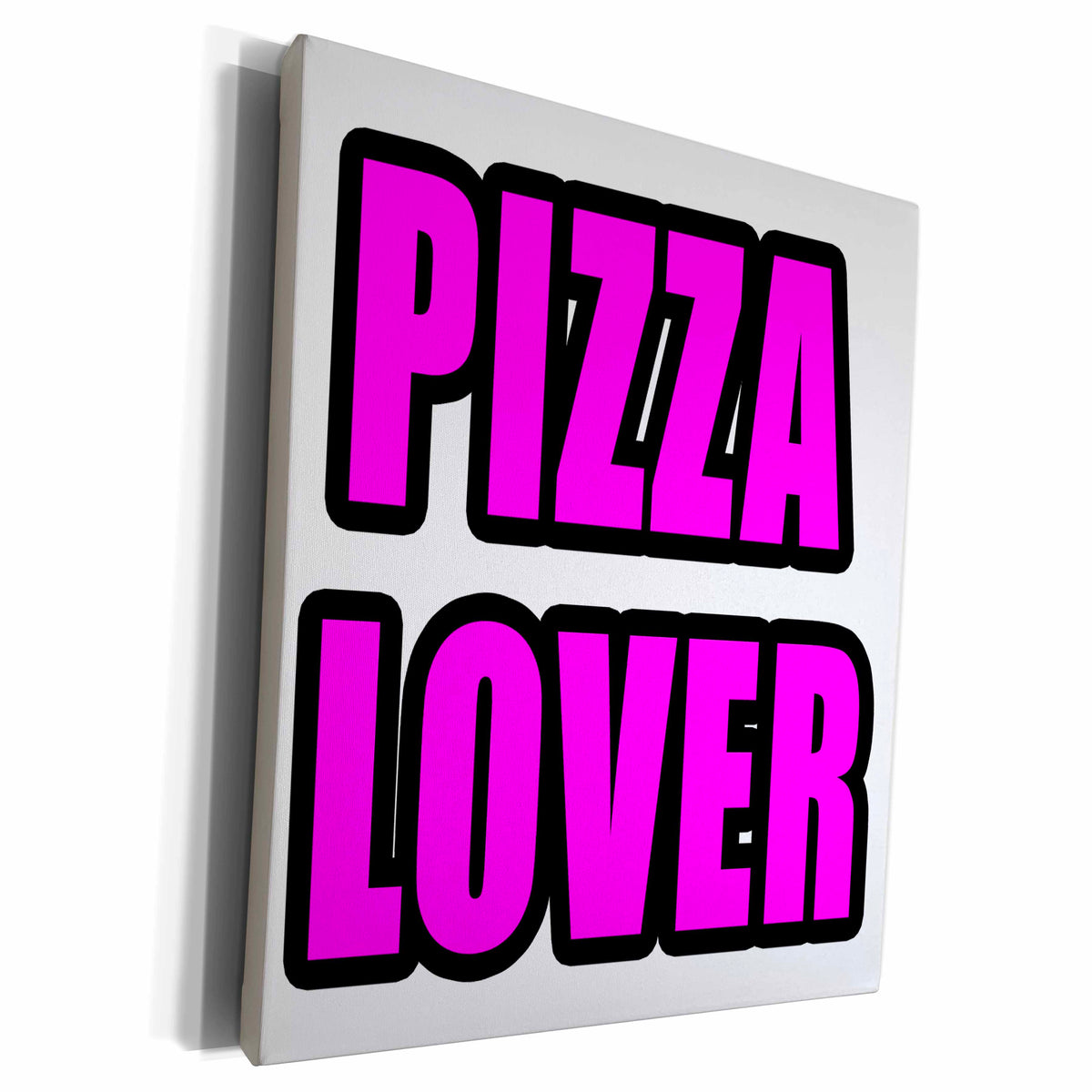 3dRose EvaDane - Quotes - Pizza Lover Pink - Museum Grade Canvas Wrap (cw_222851)