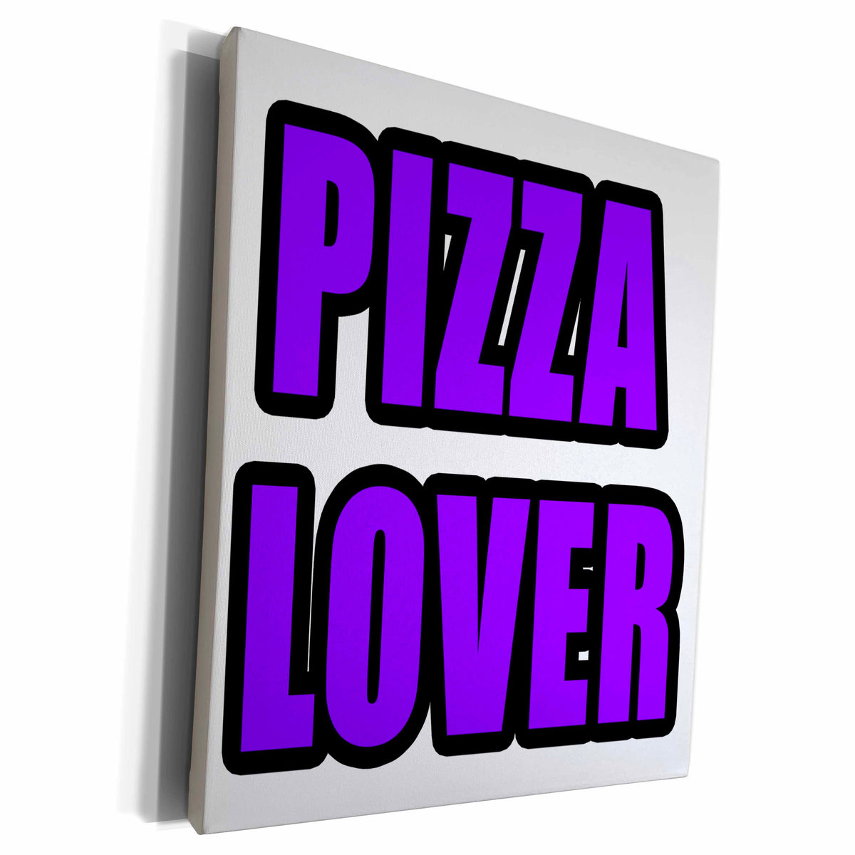 3dRose EvaDane - Quotes - Pizza Lover Purple - Museum Grade Canvas Wrap (cw_222852)
