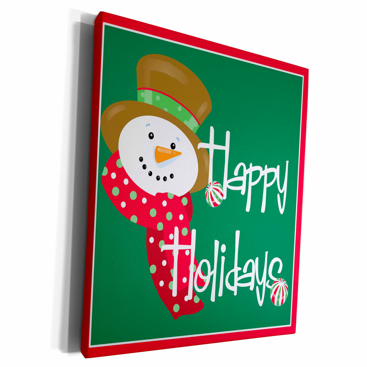 3dRose TNMGraphics Christmas - Happy Holiday Snowman - Museum Grade Canvas Wrap (cw_222913)