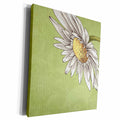3dRose TNMGraphics Floral - Big White Daisy on Green - Museum Grade Canvas Wrap (cw_222917)