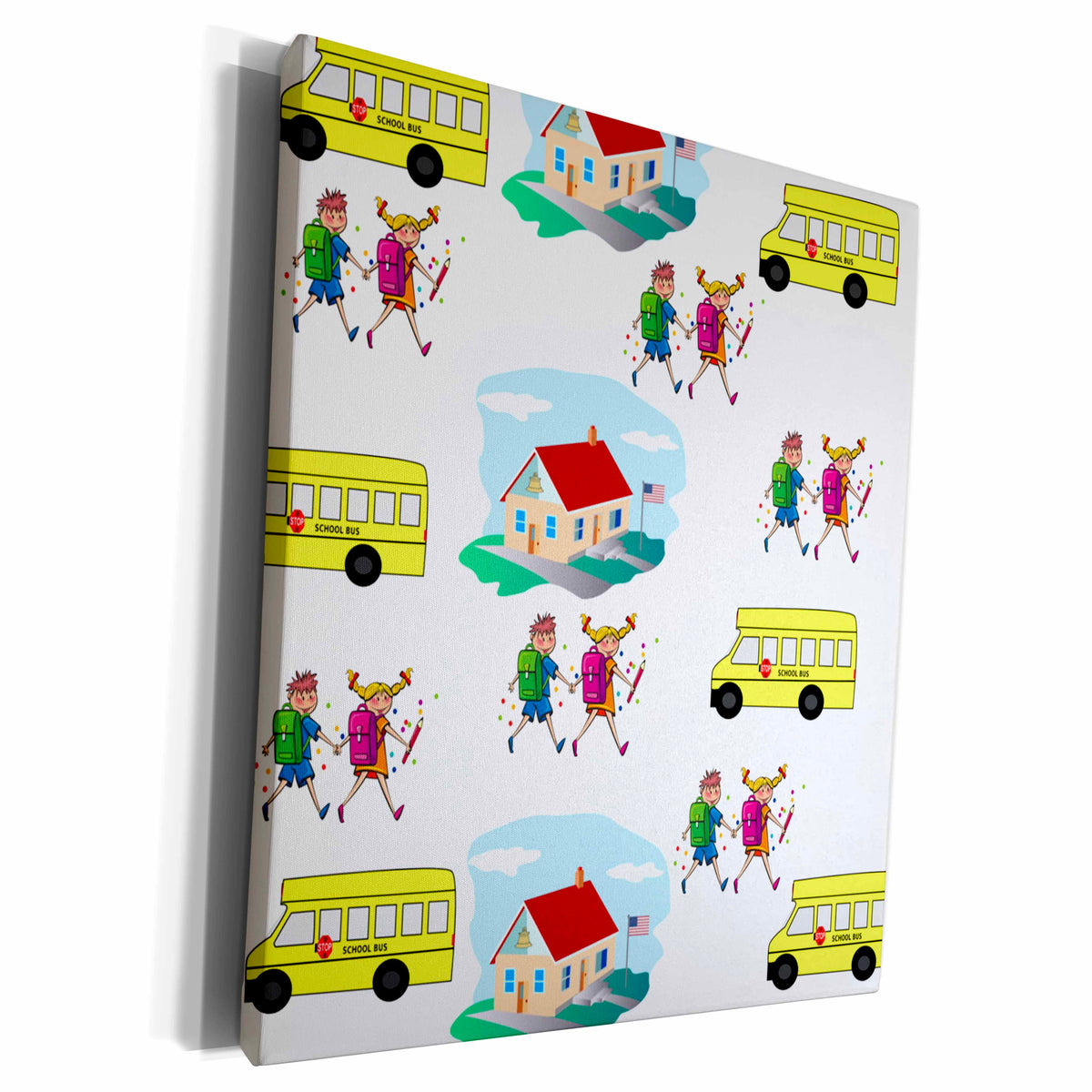3dRose Print Of Adorable Back To School Repeat Pattern - Museum Grade Canvas Wrap (cw_223004)