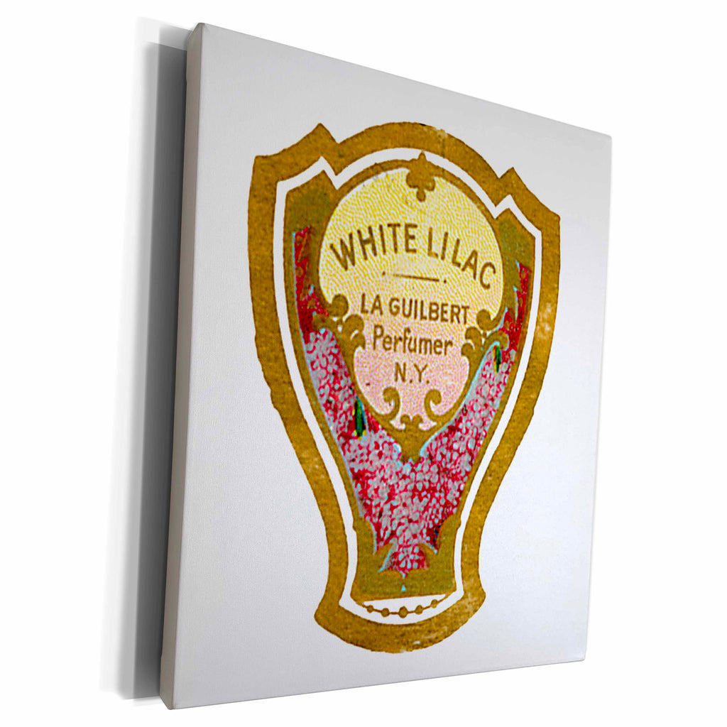 3dRose TNMPastPerfect Perfume - White Lilac Perfume Bottle - Museum Grade Canvas Wrap (cw_22319)