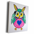 3dRose Funny Colorful Patch Work Owl - Museum Grade Canvas Wrap (cw_223242)