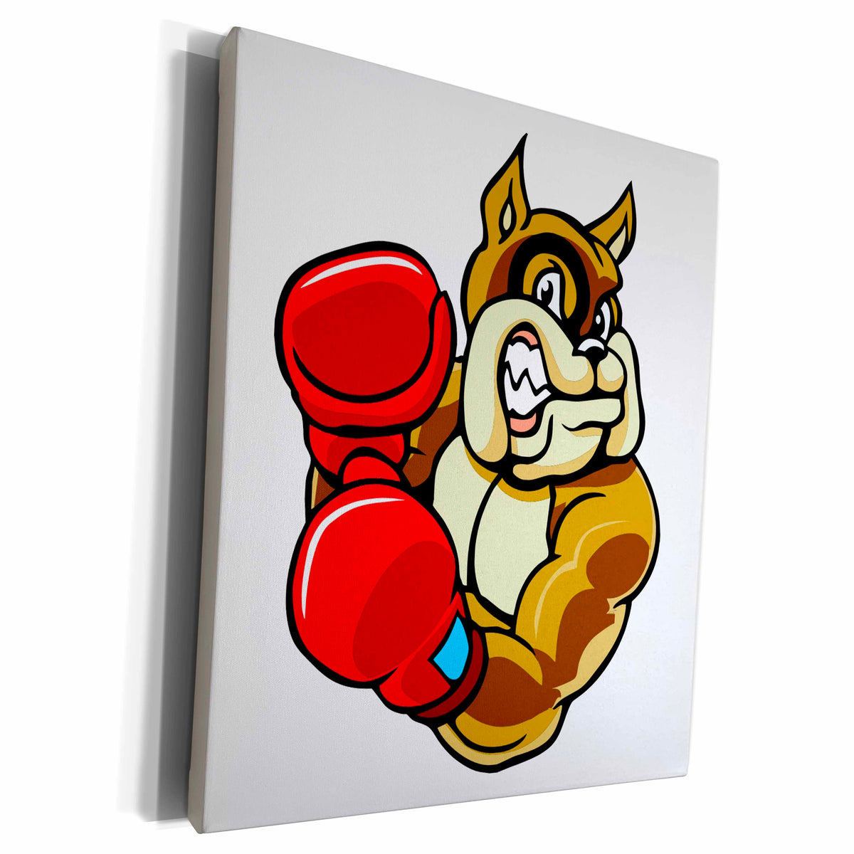 3dRose Fighting Boxer Dog with Gloves - Museum Grade Canvas Wrap (cw_223258)