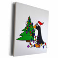 3dRose Funny Penguin Putting Christmas Lights on Christmas... - Museum Grade Canvas Wrap (cw_223336)