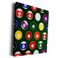3dRose Green Pool Ball Billiards Pattern - Museum Grade Canvas Wrap (cw_223349)