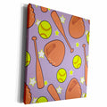 3dRose Cute Purple Softball Star Pattern - Museum Grade Canvas Wrap (cw_223353)