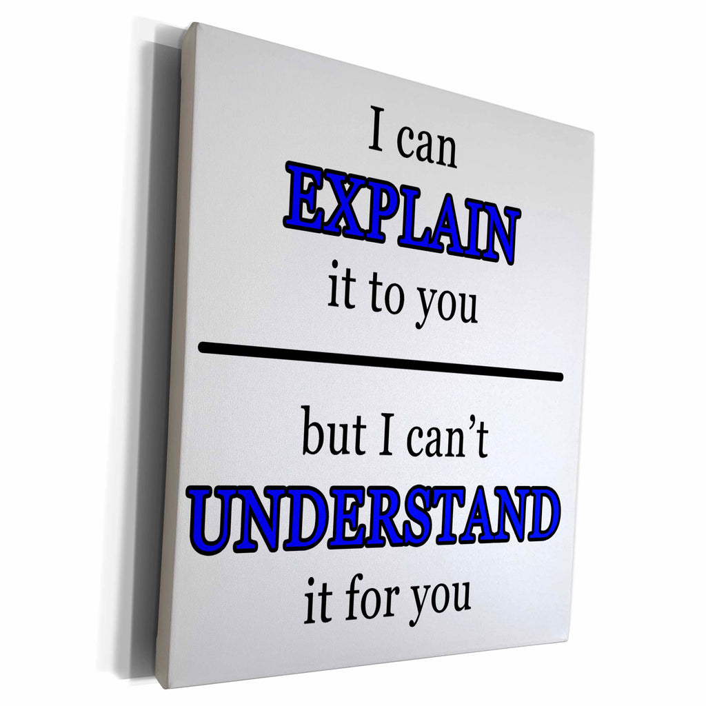 3dRose I Can Explain It To You But I Cant Understand It For... - Museum Grade Canvas Wrap (cw_223761)