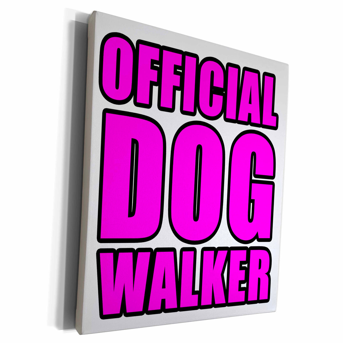 3dRose EvaDane - Quotes - Official Dog Walker Pink - Museum Grade Canvas Wrap (cw_223793)