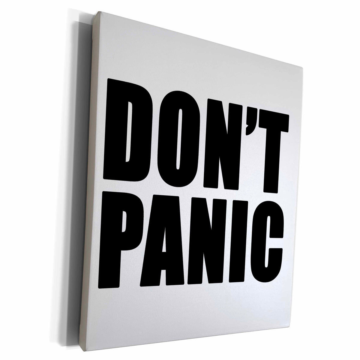 3dRose EvaDane - Quotes - Dont Panic Black - Museum Grade Canvas Wrap (cw_223910)