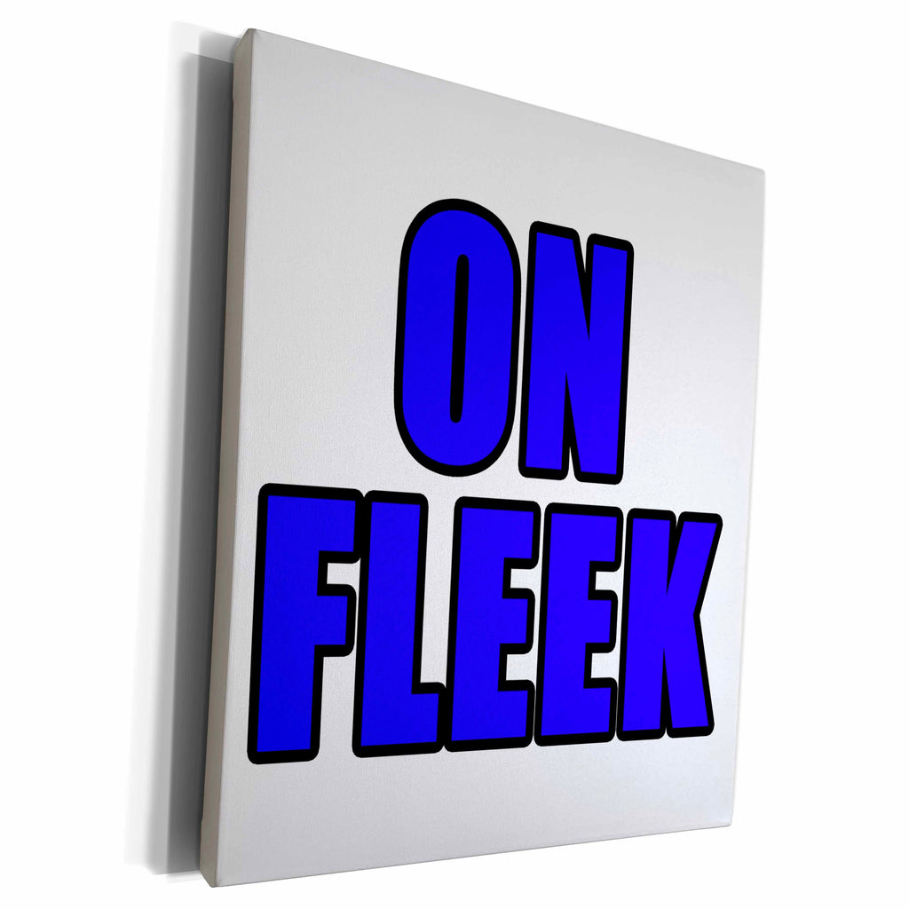 3dRose EvaDane - Quotes - On Fleek Blue - Museum Grade Canvas Wrap (cw_223922)