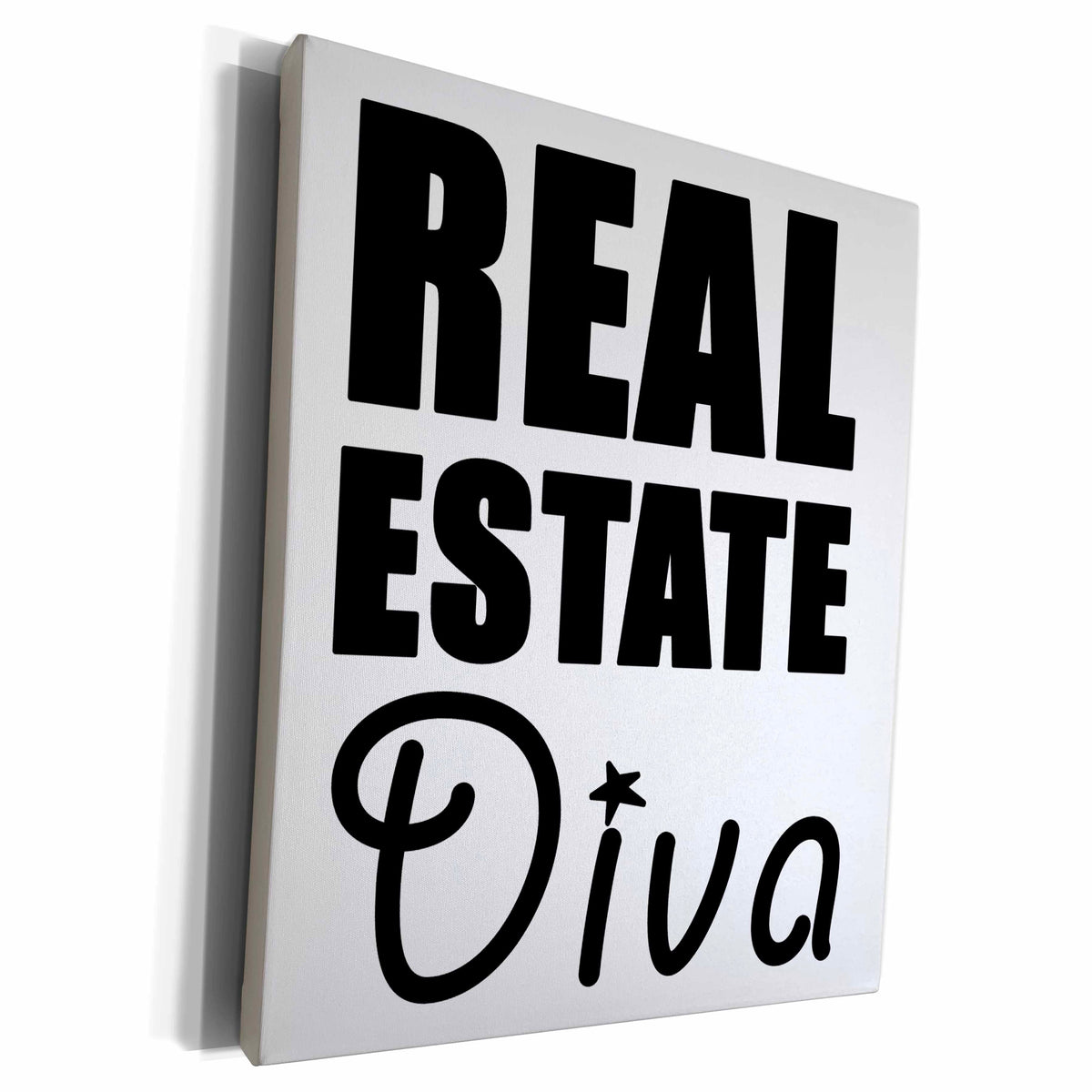 3dRose EvaDane - Quotes - Real Estate Diva Black - Museum Grade Canvas Wrap (cw_223945)