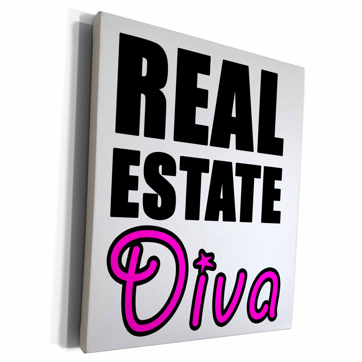 3dRose EvaDane - Quotes - Real Estate Diva Pink - Museum Grade Canvas Wrap (cw_223947)