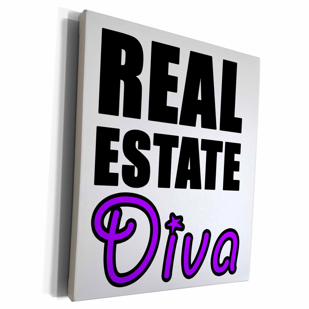 3dRose EvaDane - Quotes - Real Estate Diva Purple - Museum Grade Canvas Wrap (cw_223948)