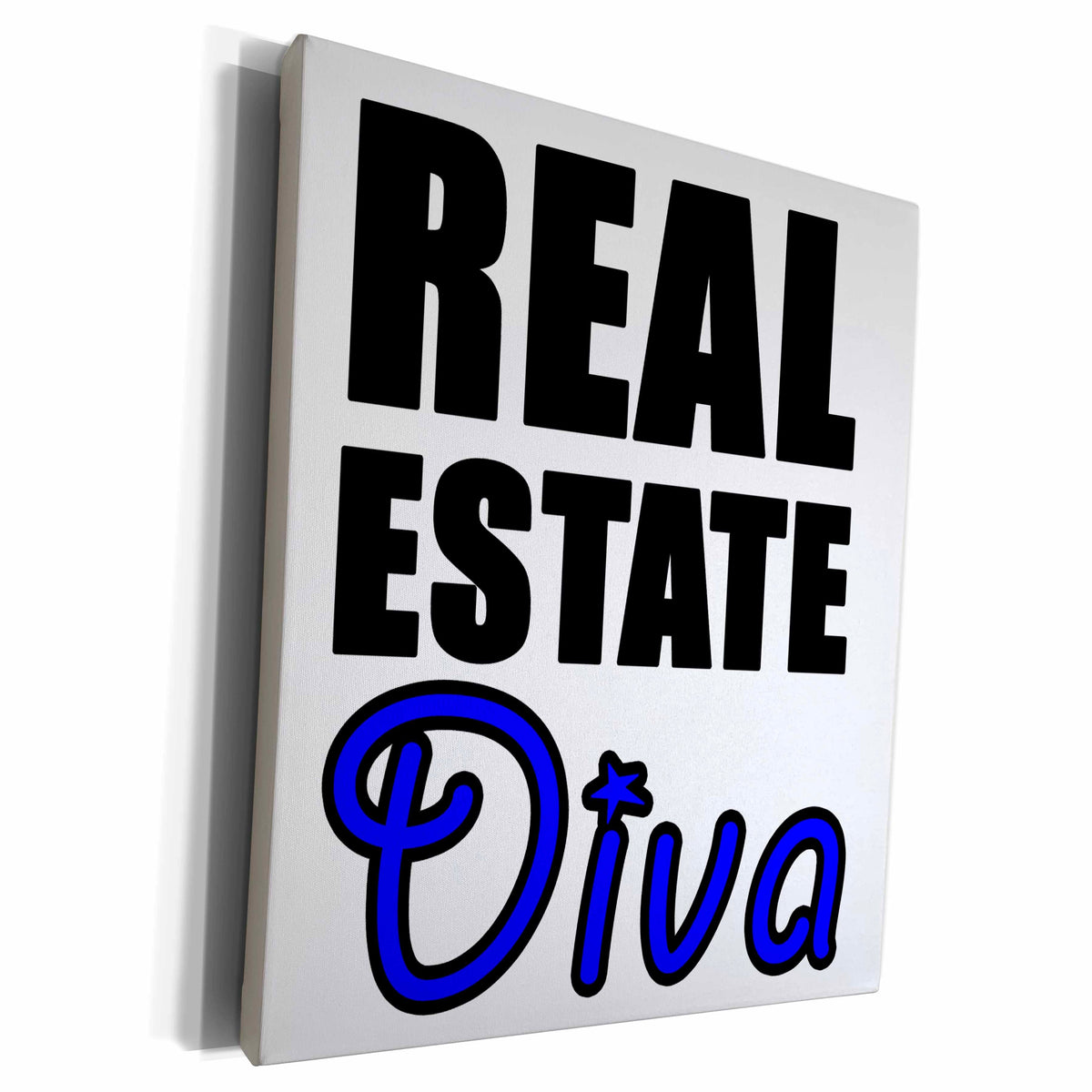 3dRose EvaDane - Quotes - Real Estate Diva Blue - Museum Grade Canvas Wrap (cw_223949)
