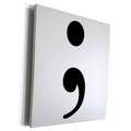 3dRose EvaDane - Quotes - Semicolon Black - Museum Grade Canvas Wrap (cw_223961)