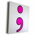 3dRose EvaDane - Quotes - Semicolon Pink - Museum Grade Canvas Wrap (cw_223963)