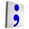 3dRose EvaDane - Quotes - Semicolon Blue - Museum Grade Canvas Wrap (cw_223965)