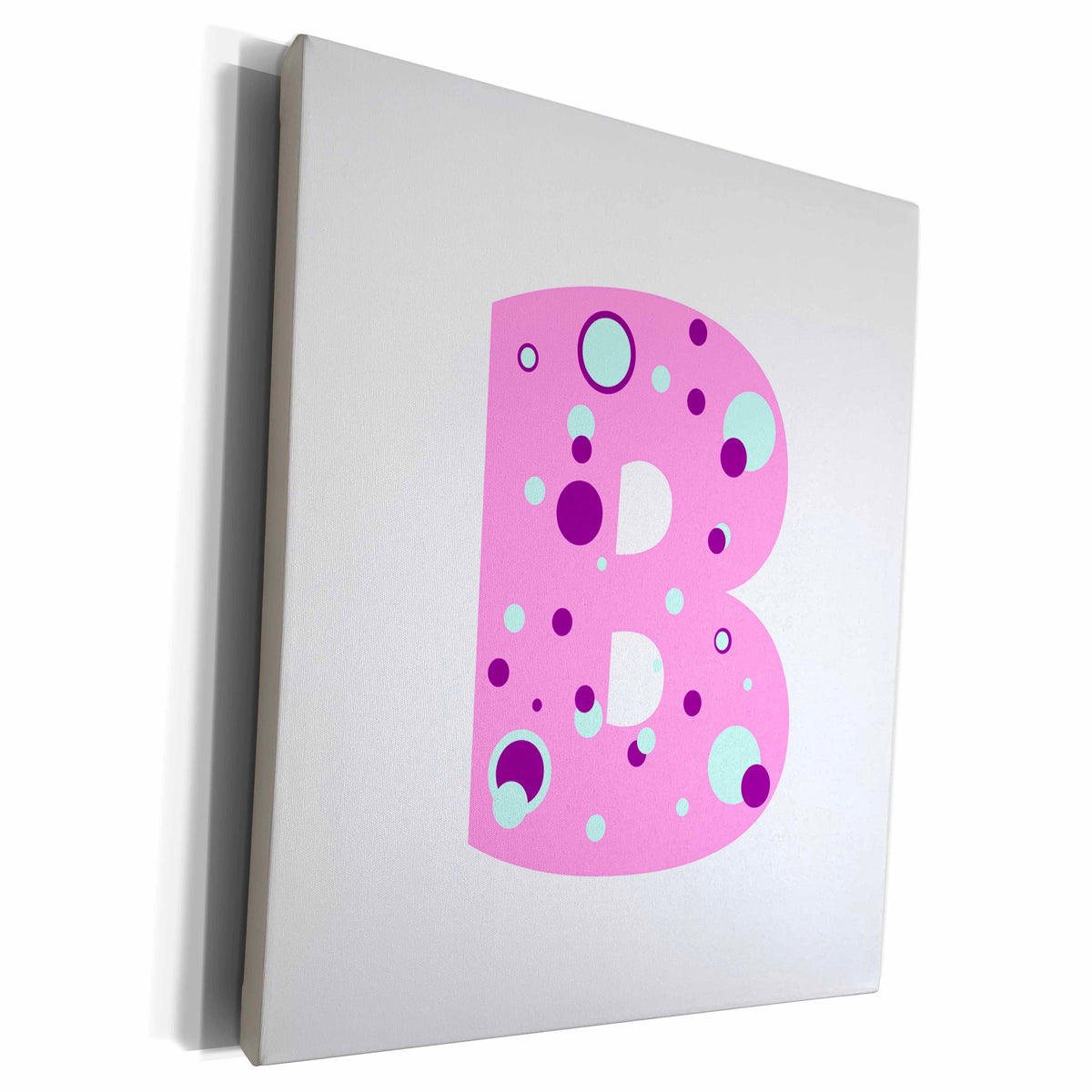 3dRose BrooklynMeme Designs - Girls pink letter B - Museum Grade Canvas Wrap (cw_224058)